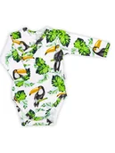 Body dla niemowląt - Niemowlęce body z długim rękawem z motywem tukana białe Nicol,r.56 - miniaturka - grafika 1