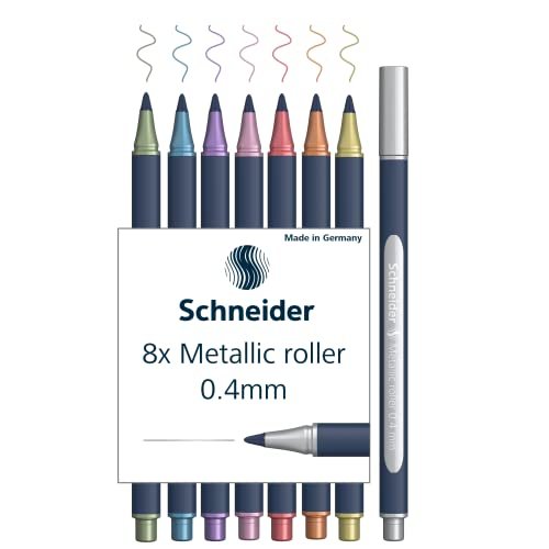 Schneider Zestaw długopisów Metallic Rollerball Paint-It 050-0,4 mm różne, pudełko 8 sztuk