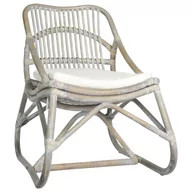 Fotele i krzesła ogrodowe - vidaXL Krzesło rattanowe szare lniana poduszka Darmowa dostawa 325482 - miniaturka - grafika 1