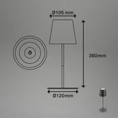 Lampy stojące - Briloner Lampa stołowa LED 7508015, antracyt 2 700 K IP44 Touchdim - miniaturka - grafika 1