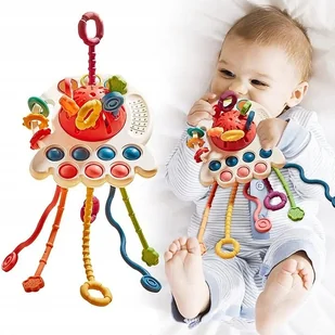KingSzop GRYZAK GRZECHOTKA SENSORYCZNY WIELOFUNKCYJNA ZABAWKA MONTESSORI POP IT PRZECIĄGANIE DLA DZIECKA - Gryzaki dla dzieci - miniaturka - grafika 1