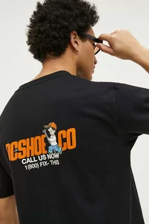 Koszulki męskie - DC t-shirt bawełniany kolor czarny wzorzysty - grafika 1