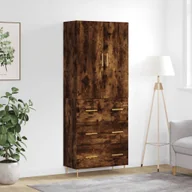 Witryny - vidaXL Witrynka przydymiony dąb 69,5x34x180 cm materiał drewnopochodny - miniaturka - grafika 1