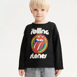 Koszulki dla chłopców - Reserved - Longsleeve The Rolling Stones - Czarny - grafika 1
