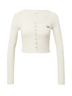 Swetry damskie - Lee Damski kardigan Cropped Rib T-Shirt, écru, L - miniaturka - grafika 1