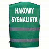Odzież robocza - Kamizelka odblaskowa F474 PORTWEST L/XL -zielona nadruk HAKOWY SYGNALISTA - miniaturka - grafika 1