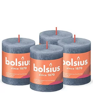 Bolsius Świece pieńkowe Shine, 6 szt., 80x68 mm, wieczorny niebieski Sfeerpunt - Świece - miniaturka - grafika 1