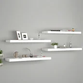 Półki do salonu - vidaXL vidaXL Półki ścienne, 4 szt, białe, 80x23,5x3,8 cm, MDF - miniaturka - grafika 1