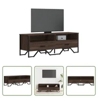 Szafki RTV - The Living Store szafka pod telewizor brązowa dąb 122x34x41 cm materiał drewnopochodny - miniaturka - grafika 1