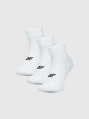 Skarpetki męskie - 4F Skarpetki casual za kostkę (3-pack) męskie - białe 39-42 - miniaturka - grafika 1