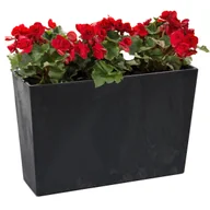 Donice - Donica kwietnik efekt betonu wkład Czarny Mat 56x19 H36,5cm Prostokątna - miniaturka - grafika 1