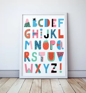Plakat dla dziewczynki, Owocowy alfabet format A4 - Plakaty - miniaturka - grafika 1
