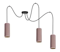 Lampy sufitowe - Żyrandol na lince AVALO 3xE27/60W/230V różowy - miniaturka - grafika 1