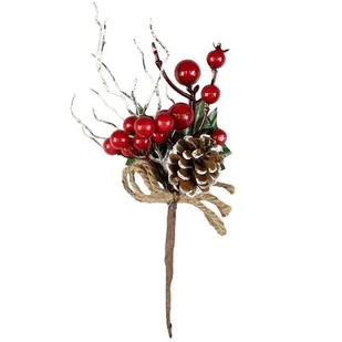 Gałązka dekoracyjna świąteczna 25 cm - Ozdoby bożonarodzeniowe - miniaturka - grafika 1