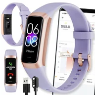 Smartband - SMARTWATCH WATCH ZEGAREK FIOLETOWY C60 Opaska FIT SMARTBAND Pulsometr iOS ANDROID AMOLED PULS - miniaturka - grafika 1