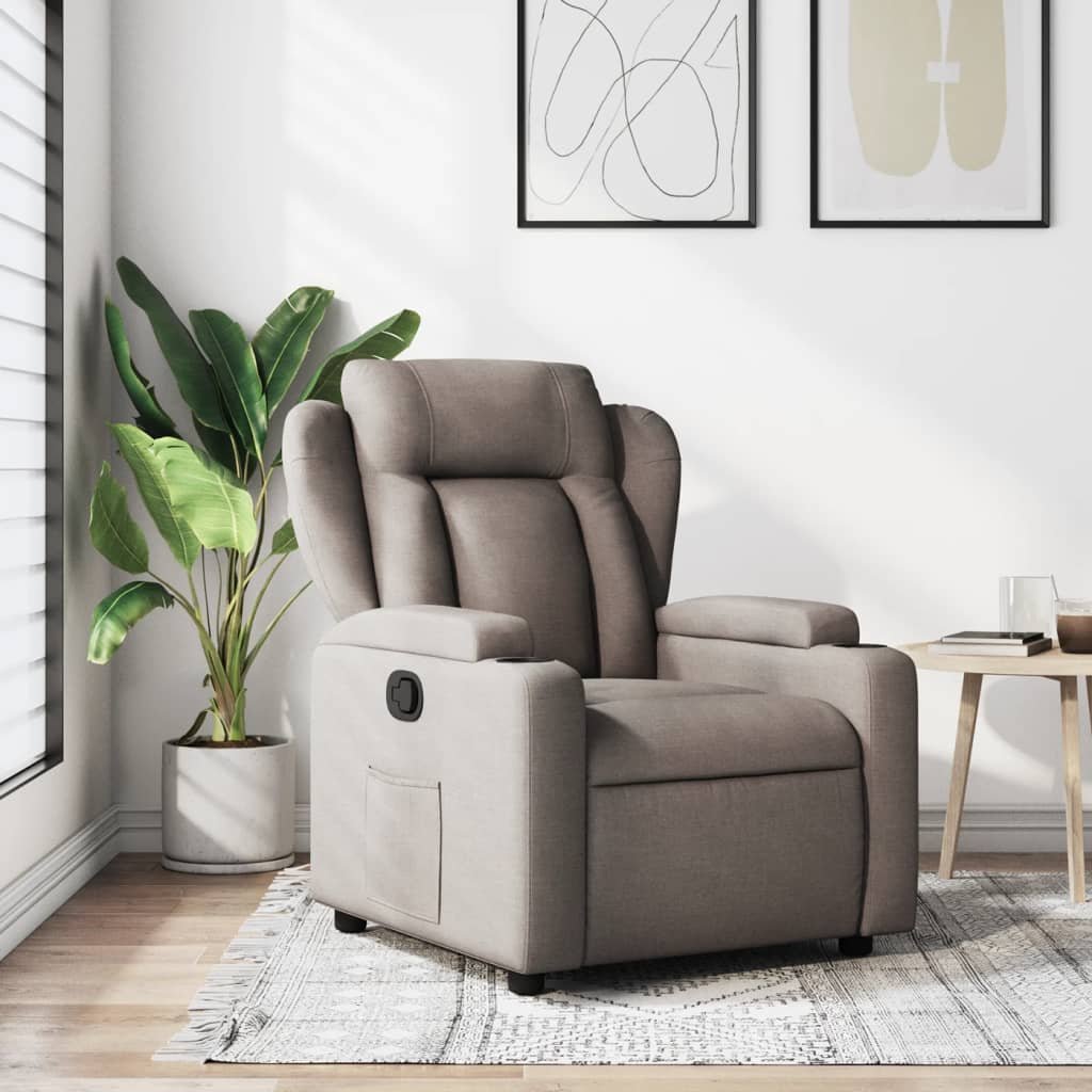 vidaXL vidaXL Fotel rozkładany, kolor taupe, obity tkaniną