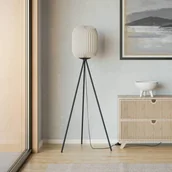 Lampy stojące - EGLO Lampa podłogowa Belgrave, wysokość 141,5 cm, czarny/biały, metal - miniaturka - grafika 1