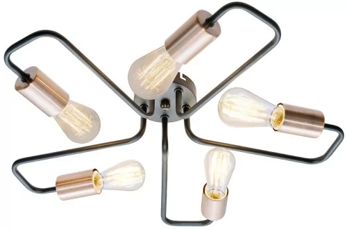 Candellux LAMPA sufitowa HERPE 35-66930 industrialna OPRAWA metalowe pręty loft czarne 35-66930