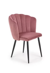 Krzesło róż welur velvet K386, czarne metalowe nogi - Krzesła - miniaturka - grafika 1