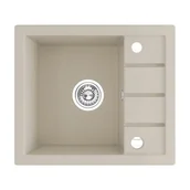 Zlewozmywaki - Laveo Trzynastka - zlewozmywak 1-komorowy z półociekaczem beż SBP 413T - miniaturka - grafika 1