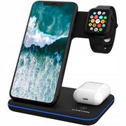 Ładowarki do telefonów - Canyon Bezprzewodowa ładowarka 3v1 pro telefon Apple Watch Airpods CNS-WCS303B) Czarna - miniaturka - grafika 1