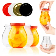 Pojemniki kuchenne - 50x Słoiki szklane 245 ml na dżemy przyprawy przetwory desery z zakrętkami - miniaturka - grafika 1