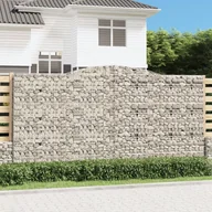 Pozostałe narzędzia ogrodowe - vidaXL Kosze gabionowe, 7 szt, 400x30x200/220 cm, galwanizowane żelazo - miniaturka - grafika 1