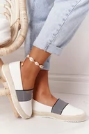 Espadryle damskie - Espadryle Na Plecionej Podeszwie Big Star HH274480 Białe-37 - miniaturka - grafika 1