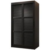 Szafy - Szafa przesuwna garderoba z drążkiem ubraniowa ŻALUZJA 100 czarna biała - miniaturka - grafika 1