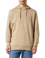 Bluzy męskie - GANT Męska bluza z kapturem Tonal Archive Shield Hood, Concrete BEIGE, standardowa, Concrete beżowy, XXL - miniaturka - grafika 1