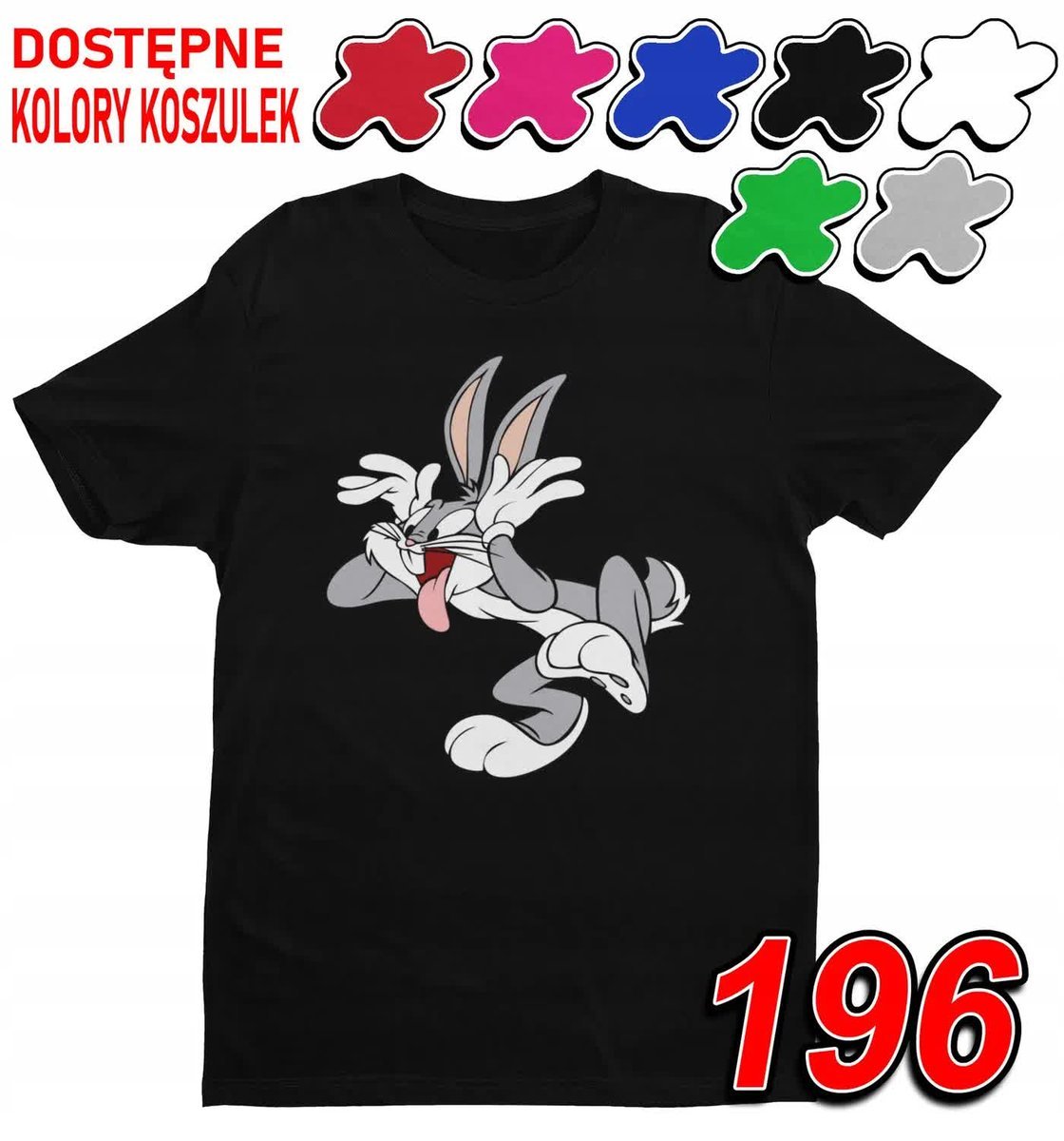 Dziecięca Koszulka T-Shirt Z Nadrukiem Królik Bugs Looney - L 146-152