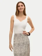 Koszulki i topy damskie - Vero Moda Top Willow 10326450 Biały Slim Fit - miniaturka - grafika 1