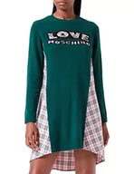 Sukienki - Love Moschino Damska sukienka z długim rękawem, Greeen Pink, 40 - miniaturka - grafika 1