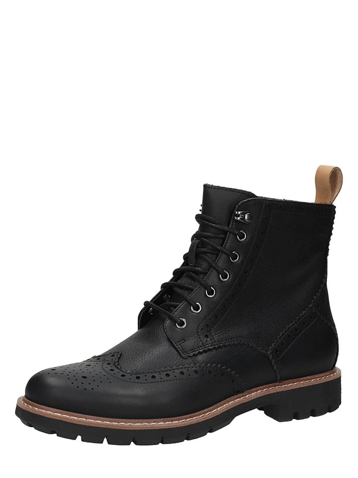 Clarks Skórzane botki w kolorze czarnym