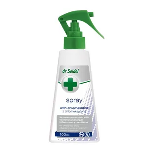 Dr Seidel Dr Seidel Preparat na skórę Spray z chlorheksydyną poj 100ml - Pielęgnacja łap i pazurów - miniaturka - grafika 1