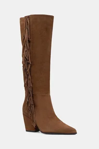 Aldo kozaki zamszowe KAELYA damskie kolor brązowy na słupku 14100210 - Kozaki damskie - miniaturka - grafika 1