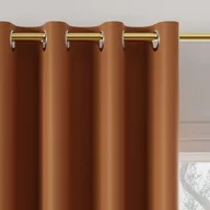 Zasłony - Gotowa zasłona blackout na przelotkach, 85% zaciemniająca, kolor ciemny pomarańczowy, rozmiar: 140x250 cm - miniaturka - grafika 1