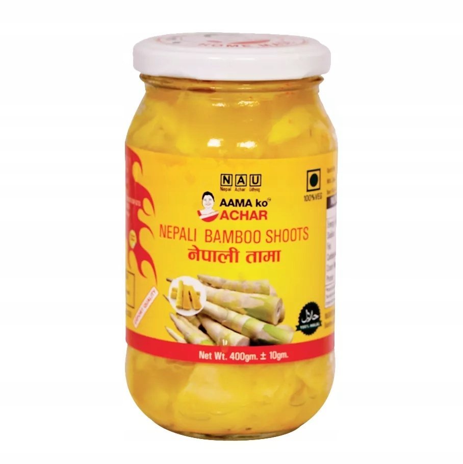 Marynowane pędy bambusa w zalewie Nepali Bamboo Shoots Aama Ko Achar 380g