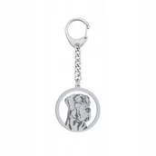 Breloki - Brelok Srebrny do kluczy z psem Dog Niemiecki Biżuteria GRAWER GRATIS - miniaturka - grafika 1