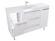 Szafki łazienkowe - Szafka Stojąca Z Umywalką ATH 120 cm KD - Biały Mat - Uchwyty Chromowane - miniaturka - grafika 1