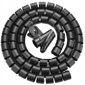 Maskownice do kabli - Unitek spiralny organizer na kable, 5 metrów, 22 mm średnicy, czarny - miniaturka - grafika 1