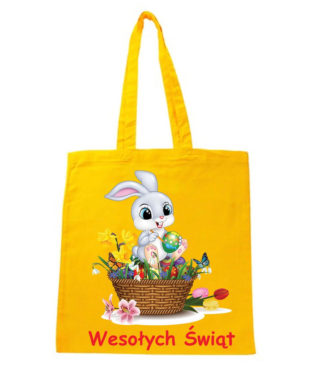 TORBA ŻÓŁTA NA RAMIĘ ŚWIĄTECZNA WIELKANOC ZAJĄC