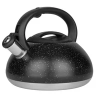 Czajniki na gaz - Czajnik Tradycyjny Z Gwizdkiem Czarny Nakrapiany 3L Indukcja - miniaturka - grafika 1