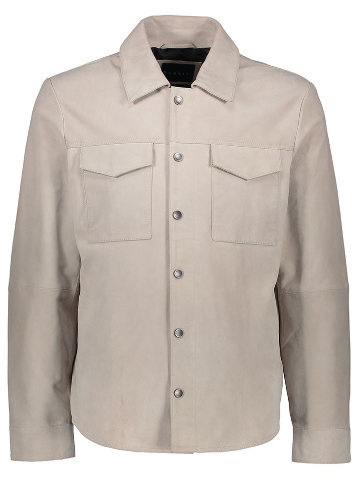 Bugatti Skórzana kurtka w kolorze kremowym