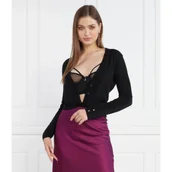 Swetry damskie - Patrizia Pepe Wełniany kardigan | Regular Fit - miniaturka - grafika 1