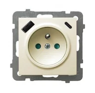 Gniazdka elektryczne - Gniazdo pojedyncze z ładowarką USB A+C Ospel AS - ecru - miniaturka - grafika 1