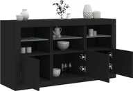 Szafki RTV - vidaXL Szafka z oświetleniem LED, czarna, 123x37x67 cm - miniaturka - grafika 1