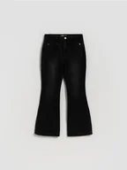 Spodnie i spodenki dla dziewczynek - Reserved - Jeansy flare - czarny - miniaturka - grafika 1