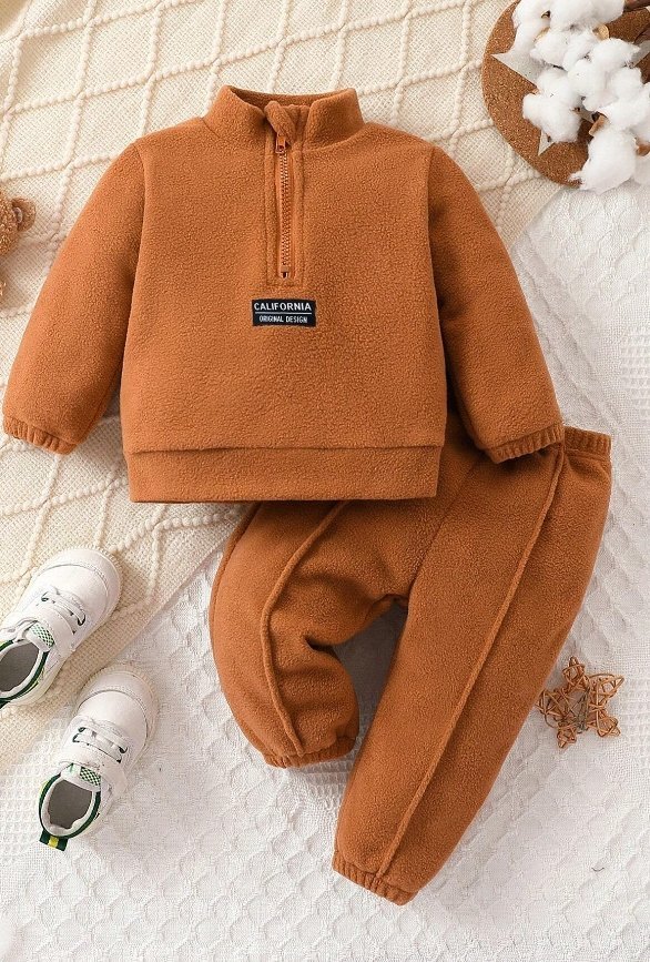 SHEIN BLUZA DZIECIĘCA BRĄZOWA OCIEPLANA 74 V9I