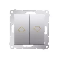 Wyłączniki światła i elektryczne - Kontakt KONTAKT_SIMON Łącznik żaluzjowy zwierny SIMON 54 Aluminium DZP1A.01/44 - miniaturka - grafika 1